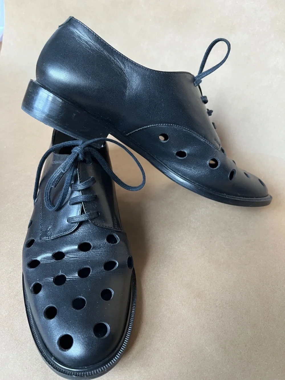 Robert Clergerie Paris JASPER black leather oxford perforated upper EU38 - Picture 3 of 10